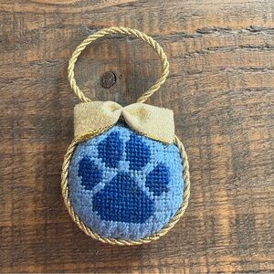 Handcrafted Needlepoint Mini Paw Print Ornament